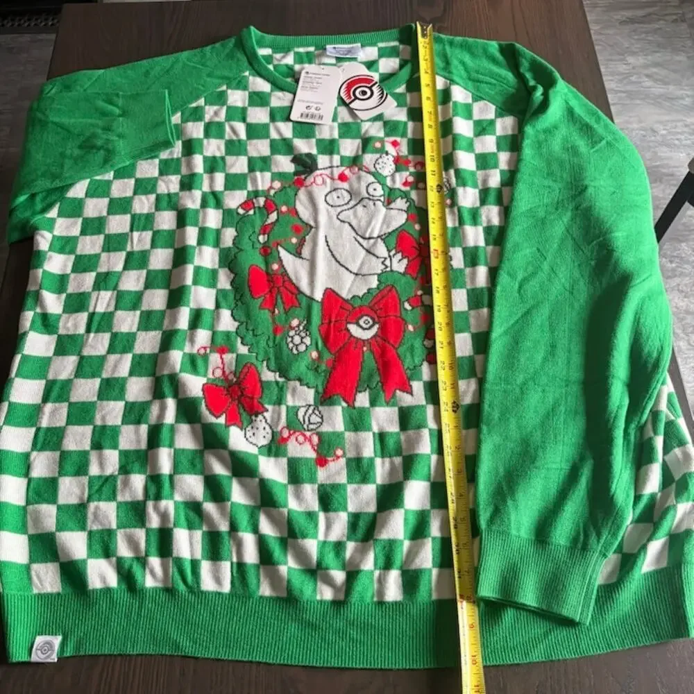 Pokemon Center PsyDuck the Halls Green/White Ugly Christmas Sweater 4XL NWT